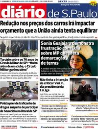 Capa do jornal Diário de São Paulo 26/05/2023