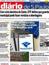 Capa do jornal Diário de São Paulo 26/08/2023