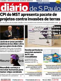 Capa do jornal Diário de São Paulo 26/09/2023