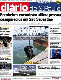 Capa do jornal Diário de São Paulo 27/02/2023