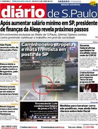 Capa do jornal Diário de São Paulo 27/05/2023
