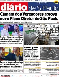 Capa do jornal Diário de São Paulo 27/06/2023