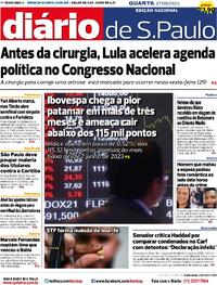 Capa do jornal Diário de São Paulo 27/09/2023