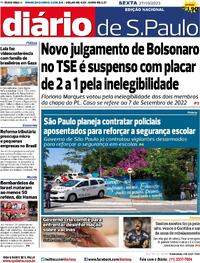 Capa do jornal Diário de São Paulo 27/10/2023