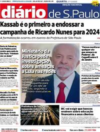 Capa do jornal Diário de São Paulo 27/12/2023
