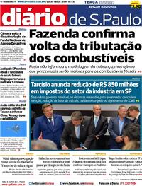 Capa do jornal Diário de São Paulo 28/02/2023