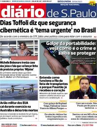 Capa do jornal Diário de São Paulo 28/08/2023