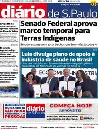 Capa do jornal Diário de São Paulo 28/09/2023