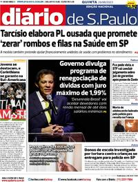 Capa do jornal Diário de São Paulo 29/06/2023