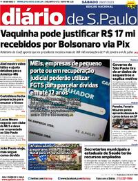 Capa do jornal Diário de São Paulo 29/07/2023
