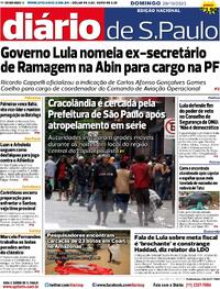 Capa do jornal Diário de São Paulo 29/10/2023