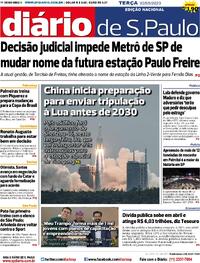 Capa do jornal Diário de São Paulo 30/05/2023