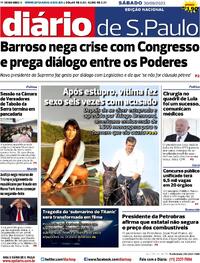 Capa do jornal Diário de São Paulo 30/09/2023