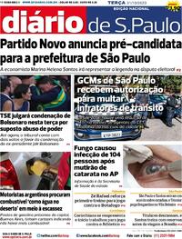Capa do jornal Diário de São Paulo 31/10/2023