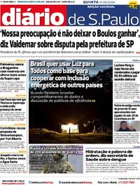 Capa do jornal Diário de São Paulo 01/02/2024