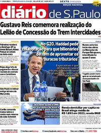 Capa do jornal Diário de São Paulo 01/03/2024