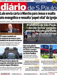 Capa do jornal Diário de São Paulo 01/06/2024