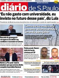 Capa do jornal Diário de São Paulo 01/07/2024