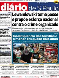 Capa do jornal Diário de São Paulo 02/02/2024