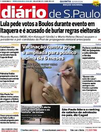 Capa do jornal Diário de São Paulo 02/05/2024
