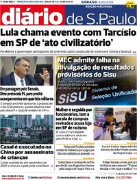 Capa do jornal Diário de São Paulo 03/02/2024