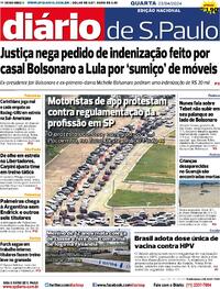 Capa do jornal Diário de São Paulo 03/04/2024