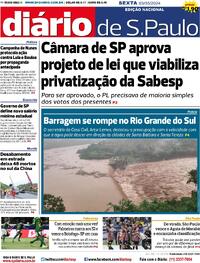 Capa do jornal Diário de São Paulo 03/05/2024