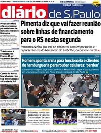 Capa do jornal Diário de São Paulo 03/06/2024