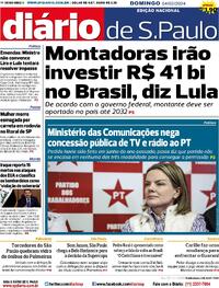Capa do jornal Diário de São Paulo 04/02/2024