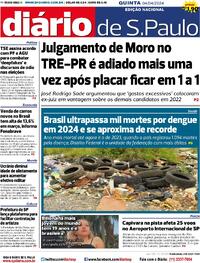 Capa do jornal Diário de São Paulo 04/04/2024