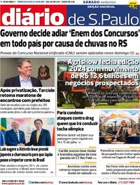 Capa do jornal Diário de São Paulo 04/05/2024