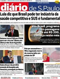 Capa do jornal Diário de São Paulo 05/04/2024