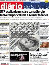 Capa do jornal Diário de São Paulo 05/06/2024