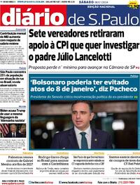 Capa do jornal Diário de São Paulo 06/01/2024