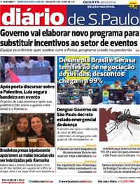 Capa do jornal Diário de São Paulo 06/03/2024