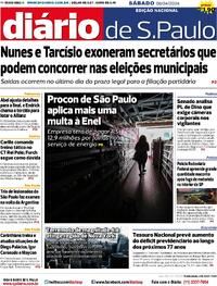 Capa do jornal Diário de São Paulo 06/04/2024