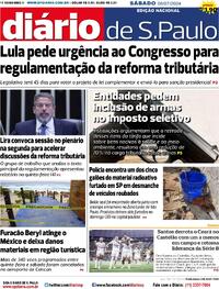 Capa do jornal Diário de São Paulo 06/07/2024