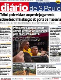 Capa do jornal Diário de São Paulo 07/03/2024