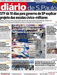 Capa do jornal Diário de São Paulo 08/06/2024