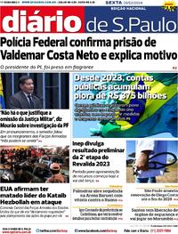 Capa do jornal Diário de São Paulo 09/02/2024