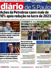 Capa do jornal Diário de São Paulo 09/03/2024