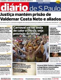 Capa do jornal Diário de São Paulo 10/02/2024
