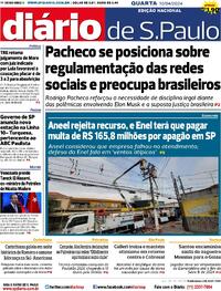Capa do jornal Diário de São Paulo 10/04/2024