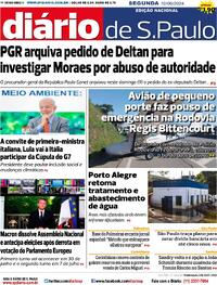 Capa do jornal Diário de São Paulo 10/06/2024