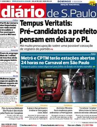 Capa do jornal Diário de São Paulo 11/02/2024