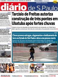 Capa do jornal Diário de São Paulo 11/03/2024