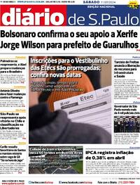 Capa do jornal Diário de São Paulo 11/05/2024