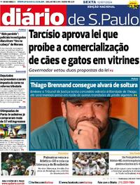 Capa do jornal Diário de São Paulo 12/07/2024