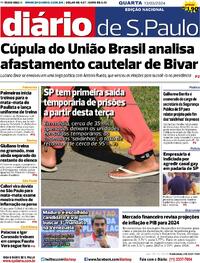 Capa do jornal Diário de São Paulo 13/03/2024