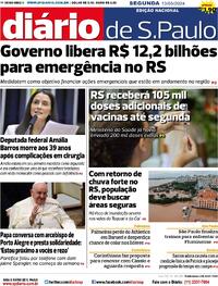 Capa do jornal Diário de São Paulo 13/05/2024
